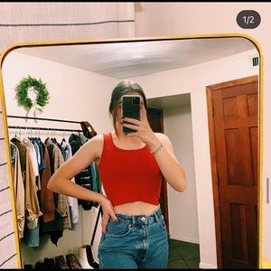 cropped cherry red tank